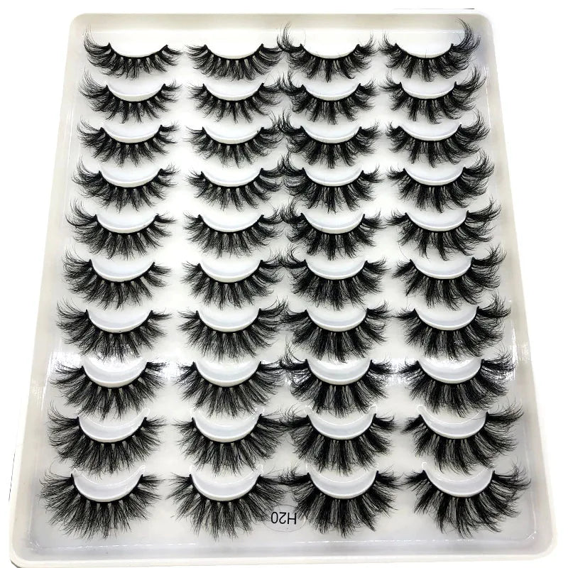 2023 Premium 20 Pairs Natuurlijke Lange 3D Minks Valse Wimpers Makeup Kit - Prachtig Gecontroleerde Mink Wimper Extensies voor Verbluffende Ogen!