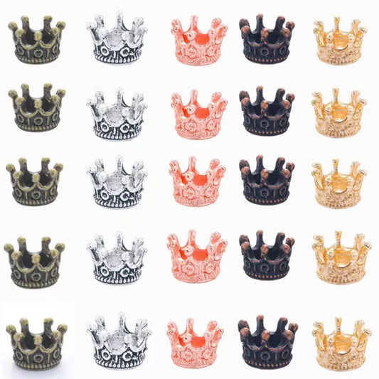 32pcs Crown Charms Set Gold Silver Black Bronze Mini Crown Beads DIY Jewelry Making Earrings Bracelets