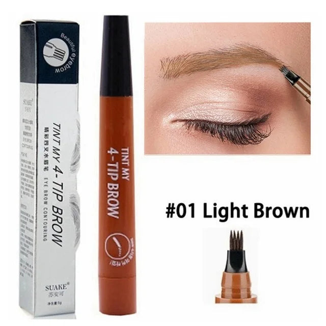 Levende 5-Kleur Microblading Oogpotlood - Waterdichte en Langdurige Vloeibare Oogpotlood met Precisie 4-Punt Tip