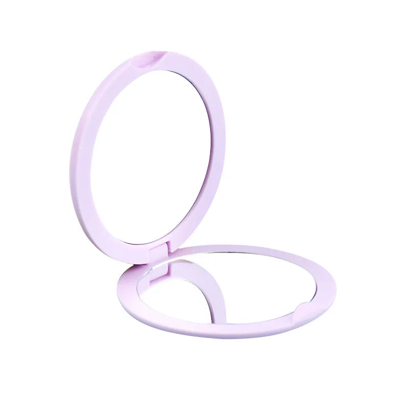Compact Dubbelzijdige Handheld Make-up Spiegel - Vouwbare Ronde Reisessentieel voor Schoonheids- en Cosmetische Bijwerkingen