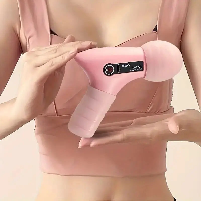 Ultieme Diepe Weefsel Massagepistool - USB Oplaadbaar, Draagbare Volledige Lichaams Spierontspanning, 4-Snelheid Verstelbare Fascie Massageapparaat in Chic Roze en Zwart