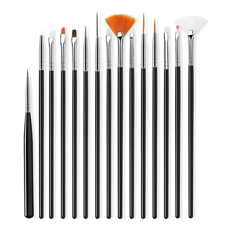Ultimatieve Nail Art Penseelset: 5 of 20 Professionele Ontwerptools voor Indrukwekkend Schilderen, Tekenen en Dots - Perfect voor Manicures!