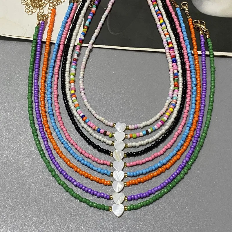 Vibrant Hart Ontwerp Zaadparel Choker Ketting voor Meisjes - Perfecte Lente/Zomer Accessoire, Ideaal voor Groothandel & Dropshipping!