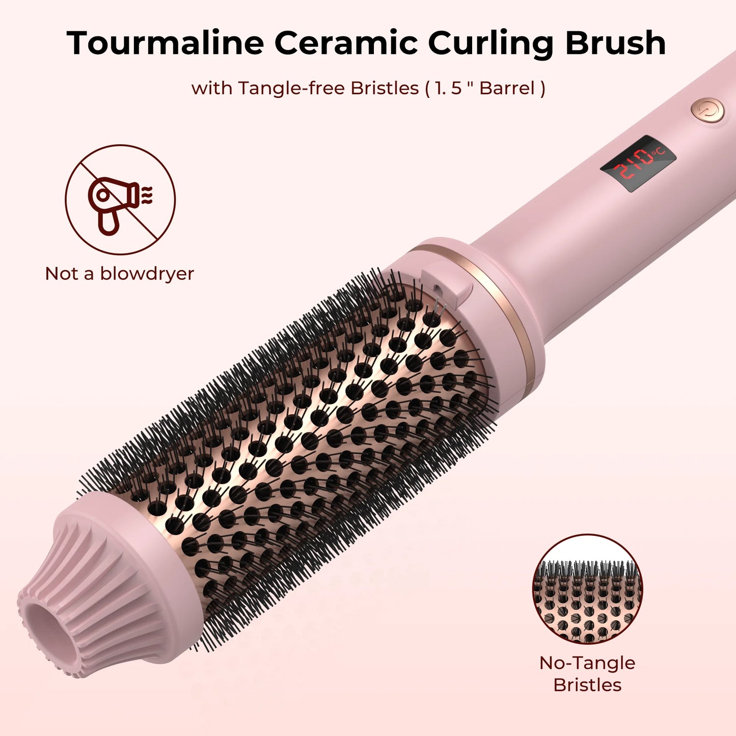 Revolutionaire 1,5-inch verwarmde ronde borstel - Keramische krultang stylingtool voor prachtige, veerkrachtige krullen!