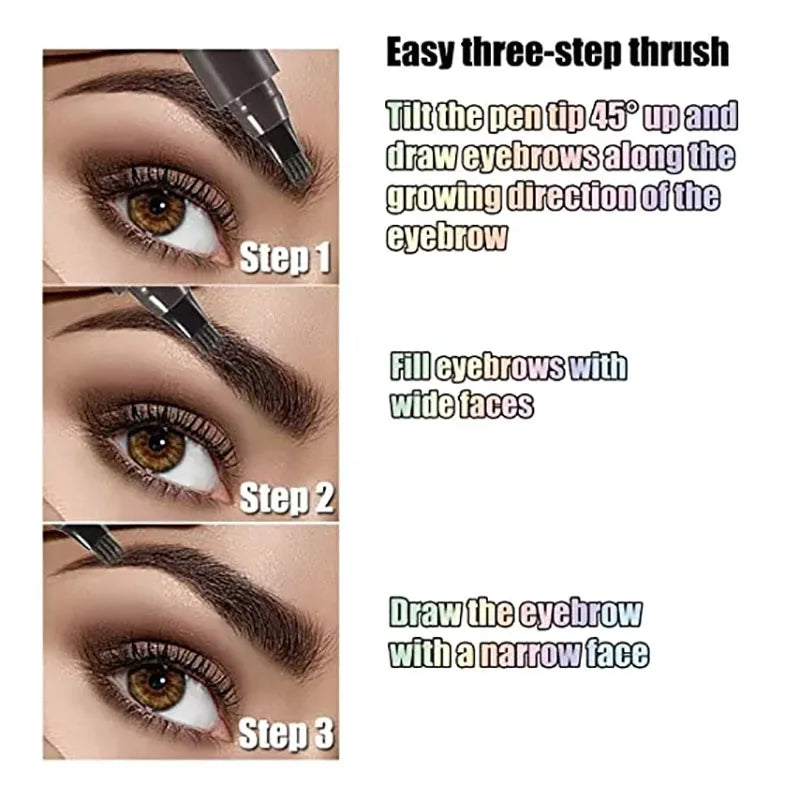 Levende 5-Kleur Microblading Oogpotlood - Waterdichte en Langdurige Vloeibare Oogpotlood met Precisie 4-Punt Tip