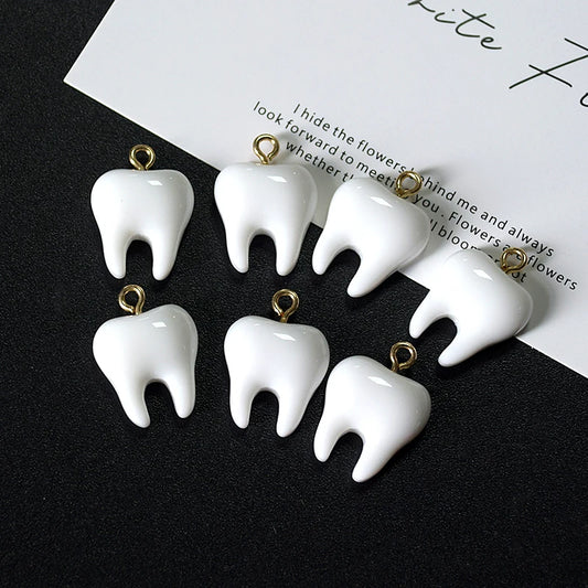 Cute Tooth Charms Resin Pendants for Jewelry Making DIY Earrings Necklaces Bracelets Craft Supplies