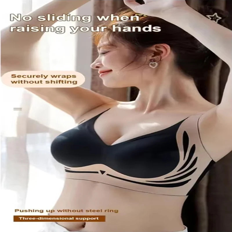 Ultimate Comfort Draadloze Push-Up Bh voor Vrouwen - Zachte Steun, Verstelbare Pasvorm, Anti-Zakken Naadloze Ontwerp voor een Verhoogde Look