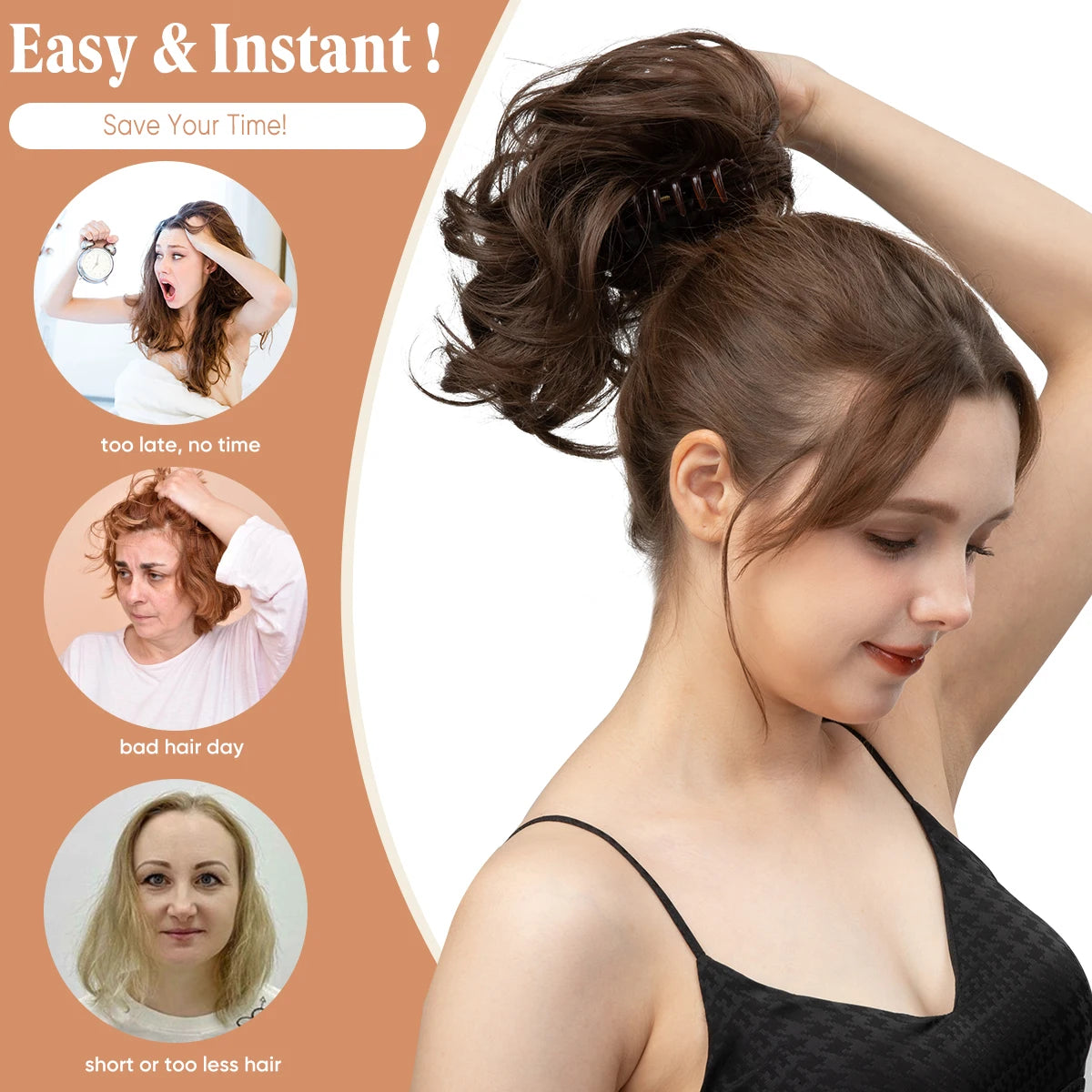 SARLA Premium Synthetische Clip-In Paardenstaart Extensions - Moeiteloze Blonde Knot & Vlechten Haarstuk voor een Natuurlijke Look