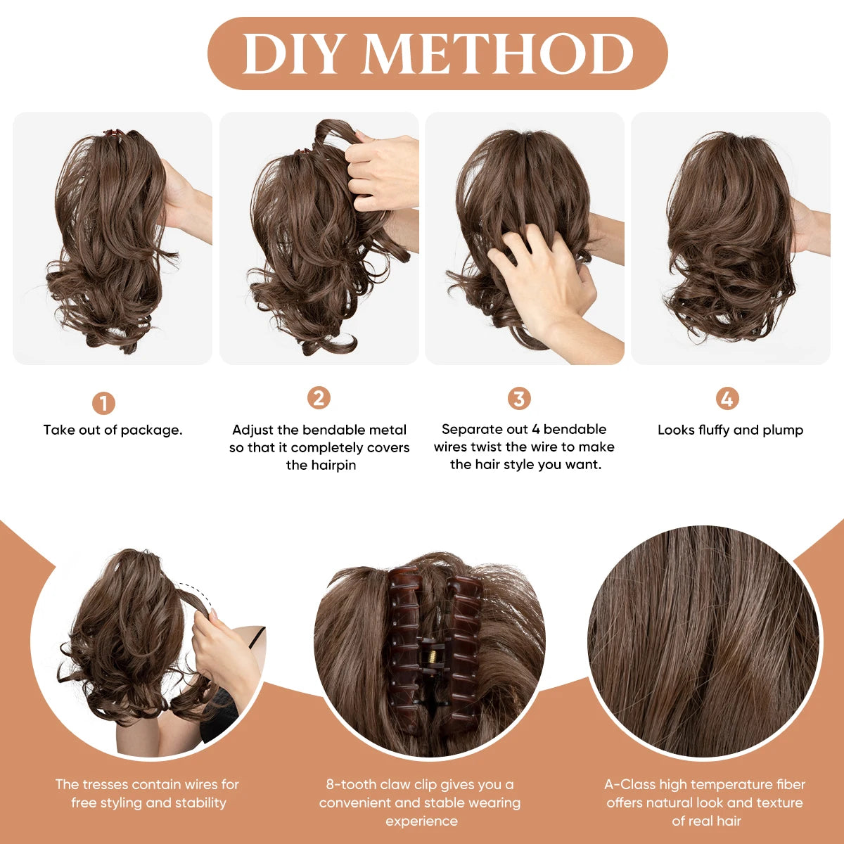 SARLA Premium Synthetische Clip-In Paardenstaart Extensions - Moeiteloze Blonde Knot & Vlechten Haarstuk voor een Natuurlijke Look