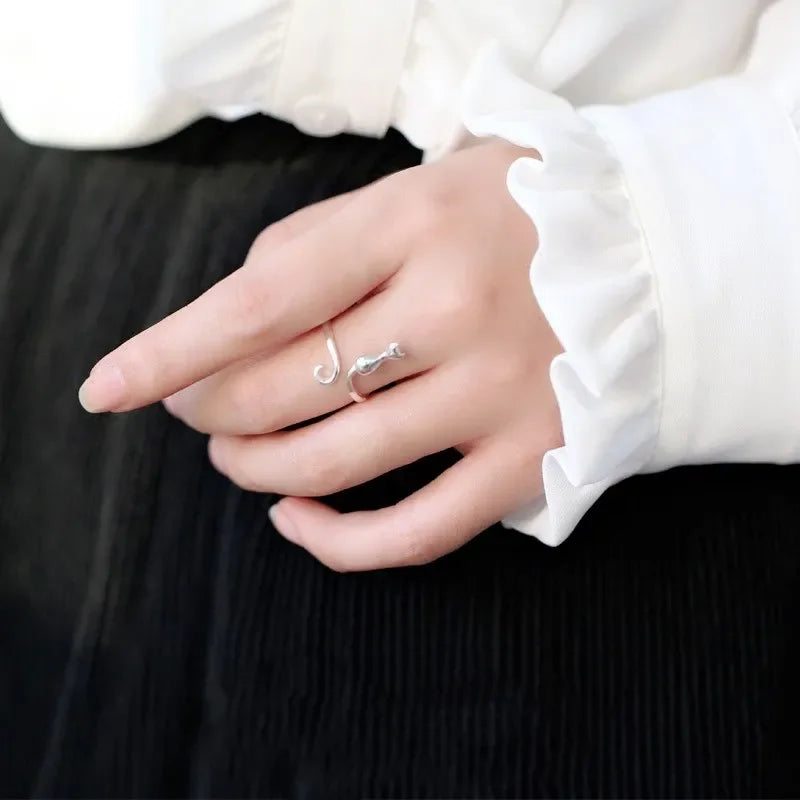 Exquisite 925 Sterling Zilveren Kat Ringen voor Dames - Luxe Designer Sieraden voor Verlovingen en Speciale Gelegenheden