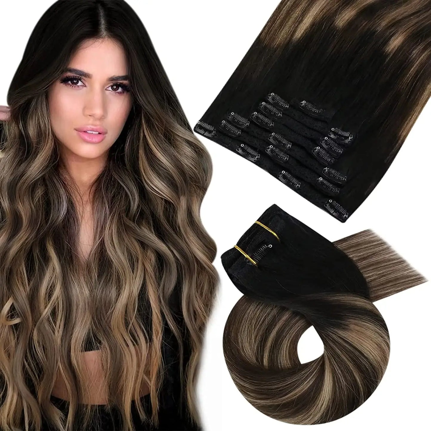 Transformeer je look met Moresoo Premium Clip-In Haarextensions - 100% Natuurlijke Remy Haar, Rechte Stijl, Verkrijgbaar in 5 en 7 Delige Sets!