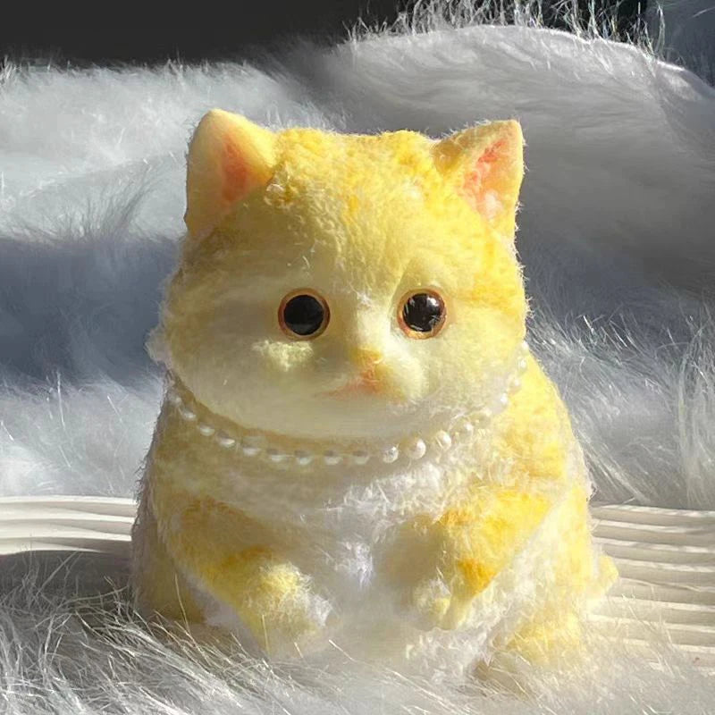 Schattige Jumbo Kitty Kat Taba Siliconen Pluche Speelgoed - Handgemaakte Squeeze Mochi voor Stressverlichting & Ontspanning - Perfect Cadeau voor Kattenliefhebbers!