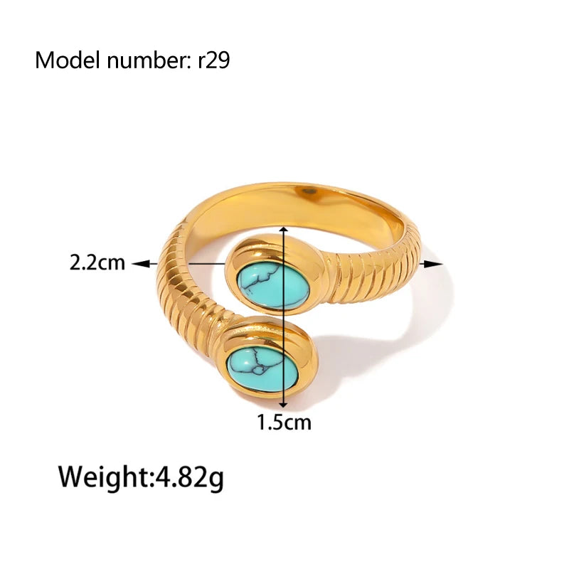 2025 Retro Hollow Zirconringen voor Vrouwen – Luxe Gouden Slangontwerp Trendsettende RVS Sieraden