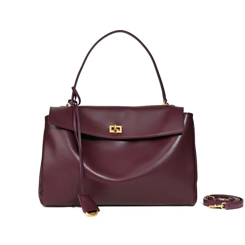 Elegante 2025 Luxe Rodeo Damestassen: Echte leren tote bags met chique gouden gespen voor lente en herfst