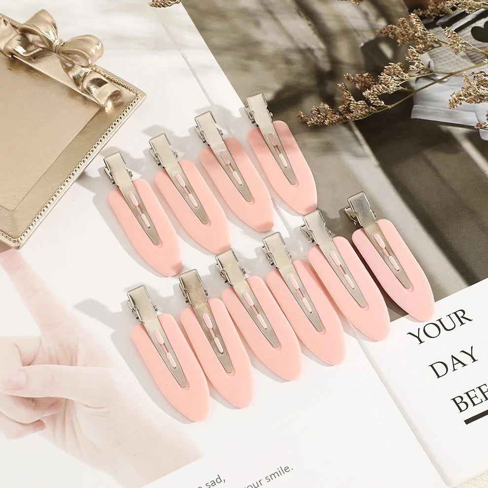 Stylische 10-delige No-Bend Naadloze Haarclipset voor Moeiteloze Zijbangs en Make-up Voorbereiding – Perfecte Haarspeldjes voor Vrouwen en Meisjes!