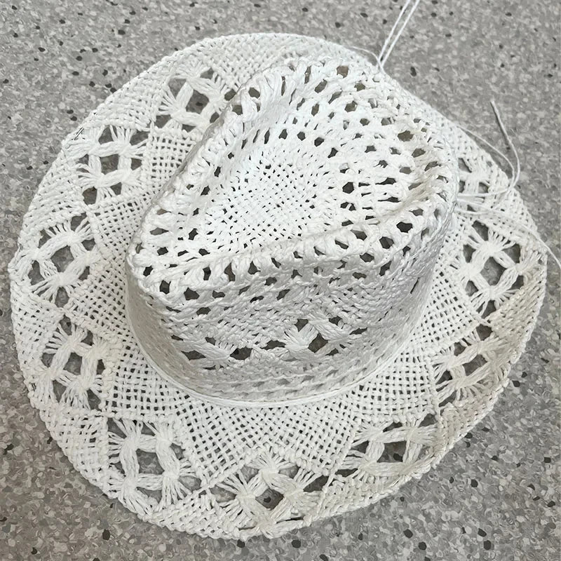 Stijlvolle Vintage Boheemse Strohoed met Houten Kralen - Perfect voor Zomerse Stranddagen en Westerse Avonturen!