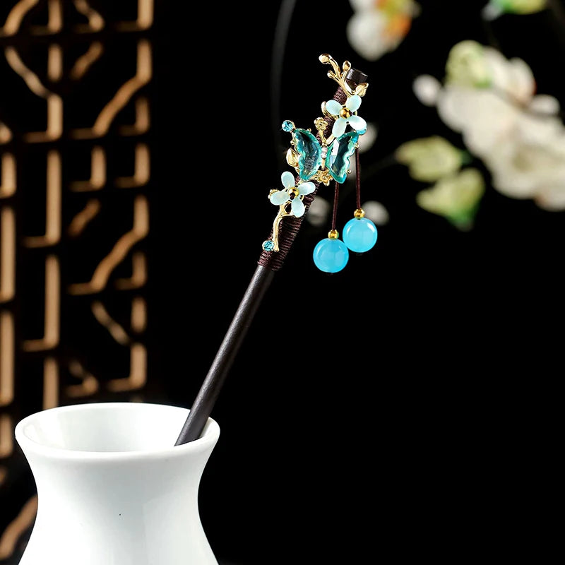 Elegante Handgemaakte Vintage Chinese Haarkammen - Luxe Bloemige Haarspelden voor Huwen en Speciale Evenementen