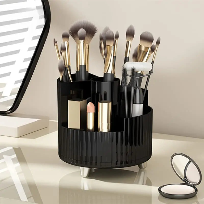 Ultieme 360° Draaibare Make-up Organizer - Ruimtelijke Borstelhouder Perfect voor Vanity Decor, Badkamer Bladen en Bureau Opslag!