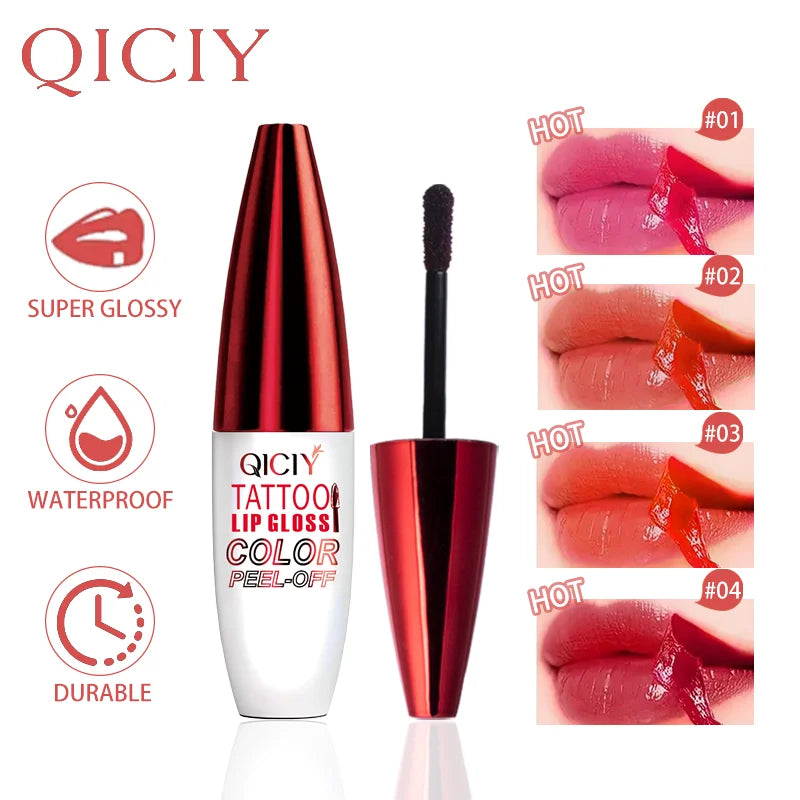 Matte Peel Off Lip Gloss - Waterdichte Tattoo Lippenstift met Overdracht Weerstand - Natuurlijke Roze Tint voor Moeiteloze Contour