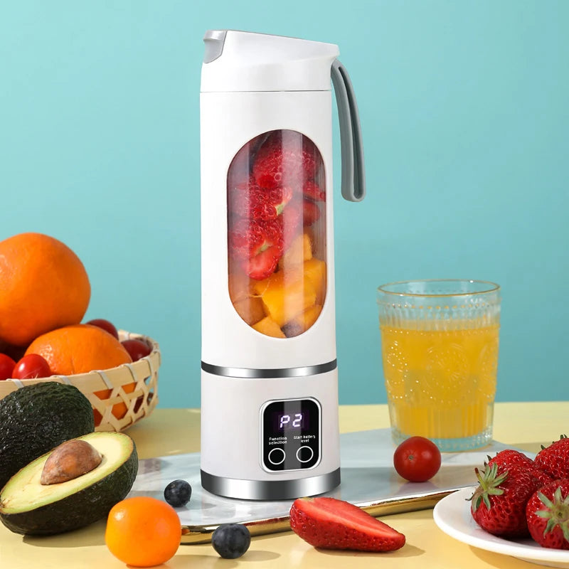 Veelzijdige 450ml Fruit Juicer: 8 Bladen, 3 Snelheidsinstellingen, USB Oplaadbare Draagbare Blender voor Smoothies en IJs Vermahlen!