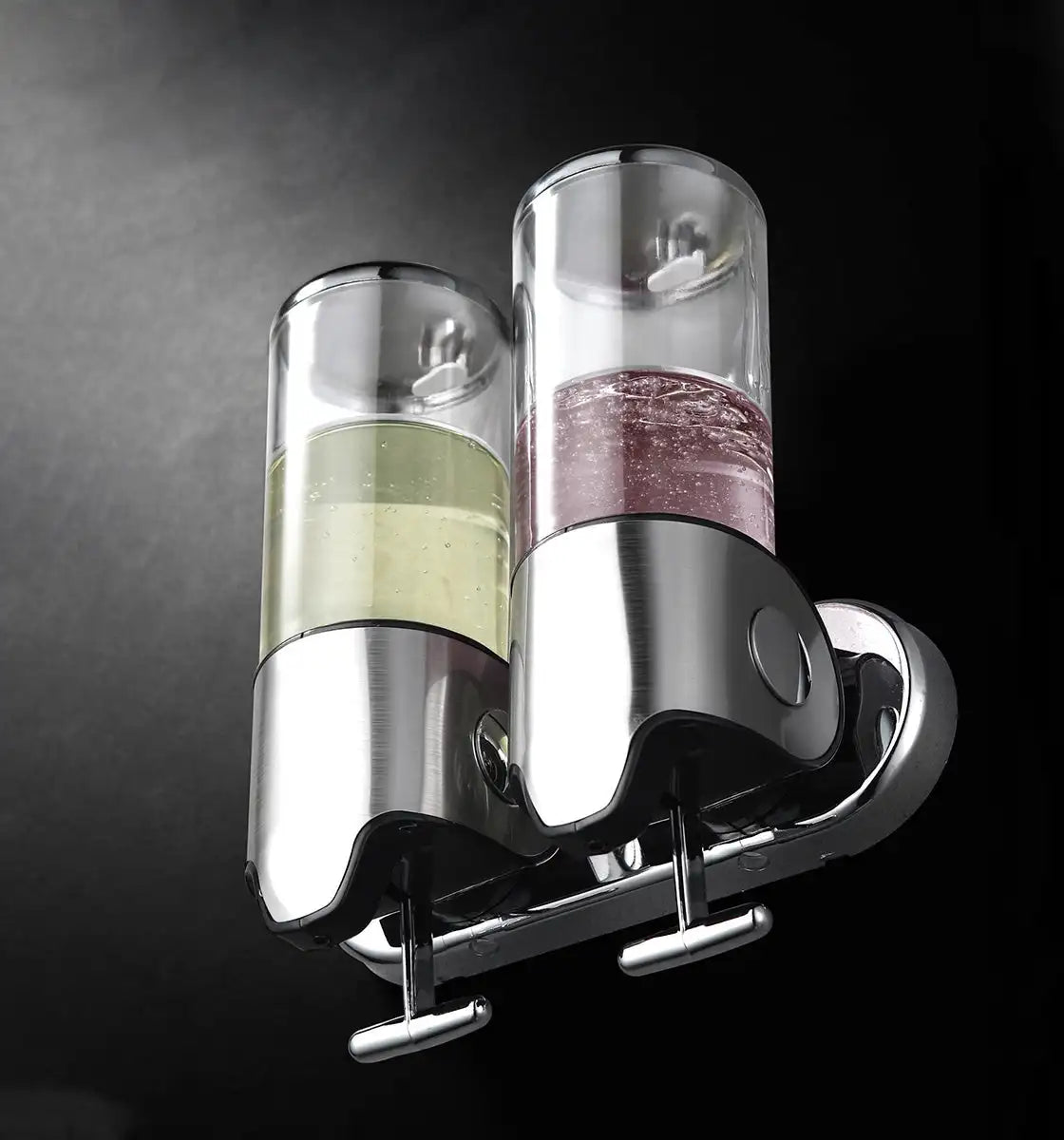 Stijlvolle wandgemonteerde vloeibare zeepdispenser voor de badkamer - Kies voor één, twee of drie compartimenten voor zeep, shampoo en douchegel