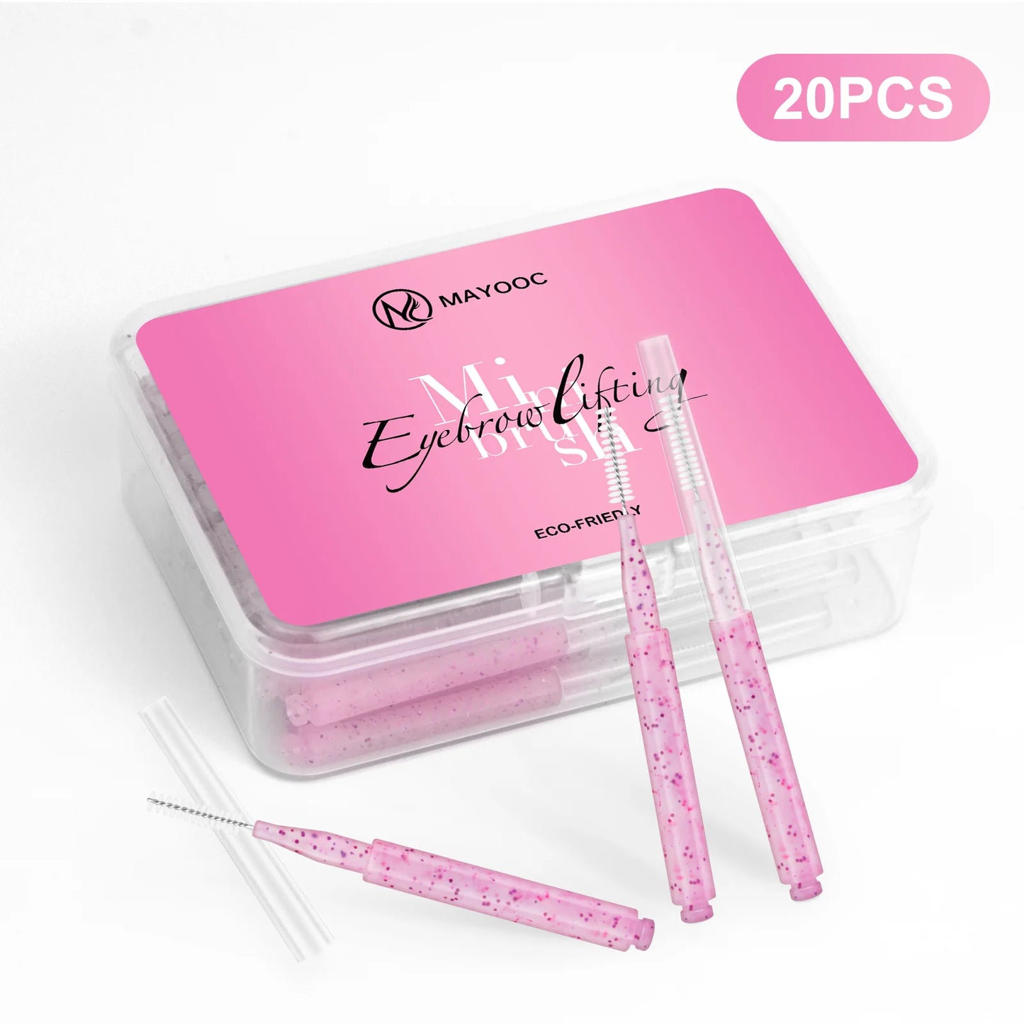 MAYOOC Mini Oogbrauwborstel Set – Wegwerp Oogbrowlifting & Permanent Borstels met Buigbare Microapplicators voor Perfecte Wimpertoepassing