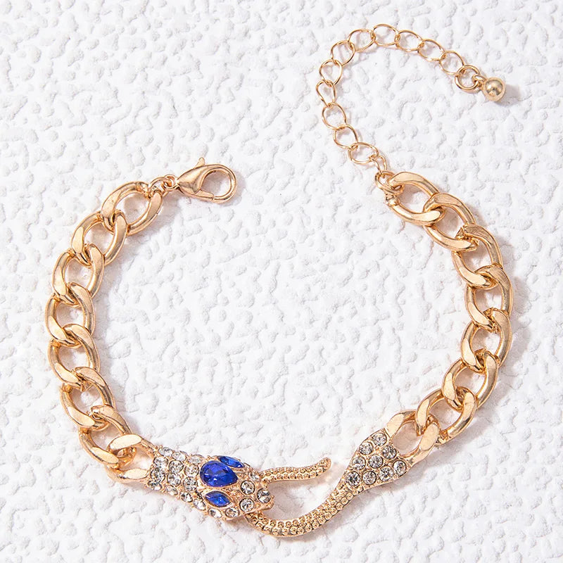 Tocona Elegante Vintage Slangenoog Kristallen Armband - Een Stijlvolle Geometrische Legering Accessoire voor Mannen en Vrouwen Perfect voor Feesten