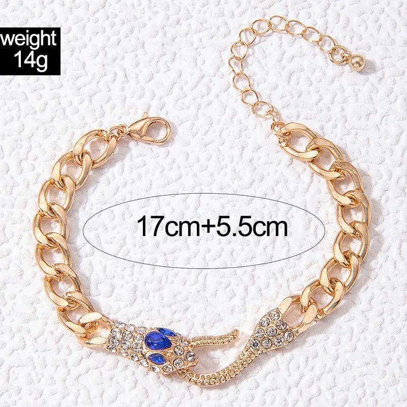 Tocona Elegante Vintage Slangenoog Kristallen Armband - Een Stijlvolle Geometrische Legering Accessoire voor Mannen en Vrouwen Perfect voor Feesten