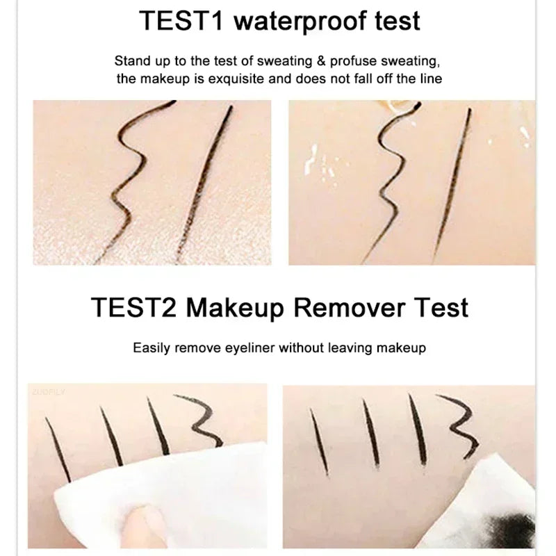 Dubbelzijdige Waterproof Winged Stempel Vloeibare Oogliner & Potlood - Sneldrogende Zwarte Oogliner voor Moeiteloze Make-up Perfectie