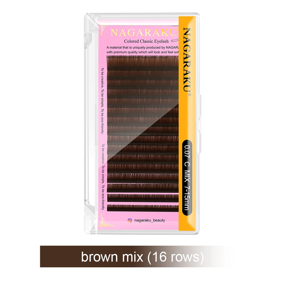 NAGARAKU Prachtige Kleurrijke Valse Wimpers – 7~15mm in Donkerbruin, Lichtbruin, Blauw en Paars voor een Geweldige Makeup Look!
