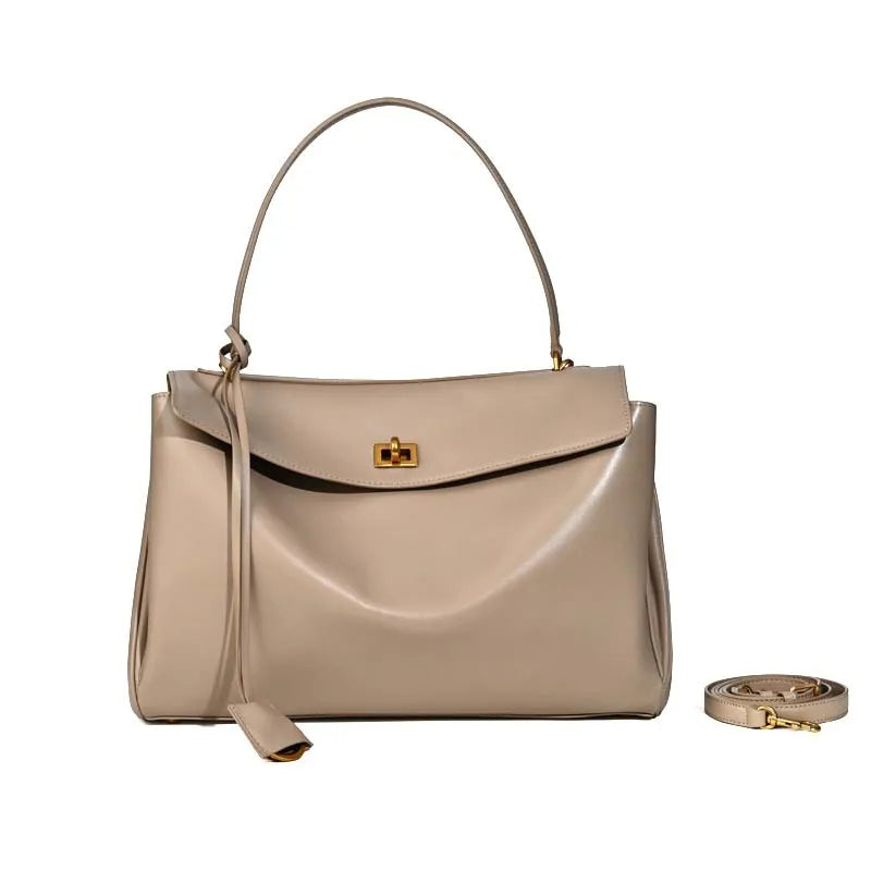Elegante 2025 Luxe Rodeo Damestassen: Echte leren tote bags met chique gouden gespen voor lente en herfst