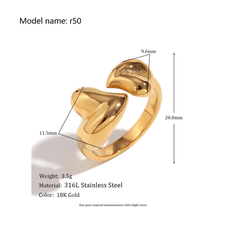 2025 Retro Hollow Zirconringen voor Vrouwen – Luxe Gouden Slangontwerp Trendsettende RVS Sieraden