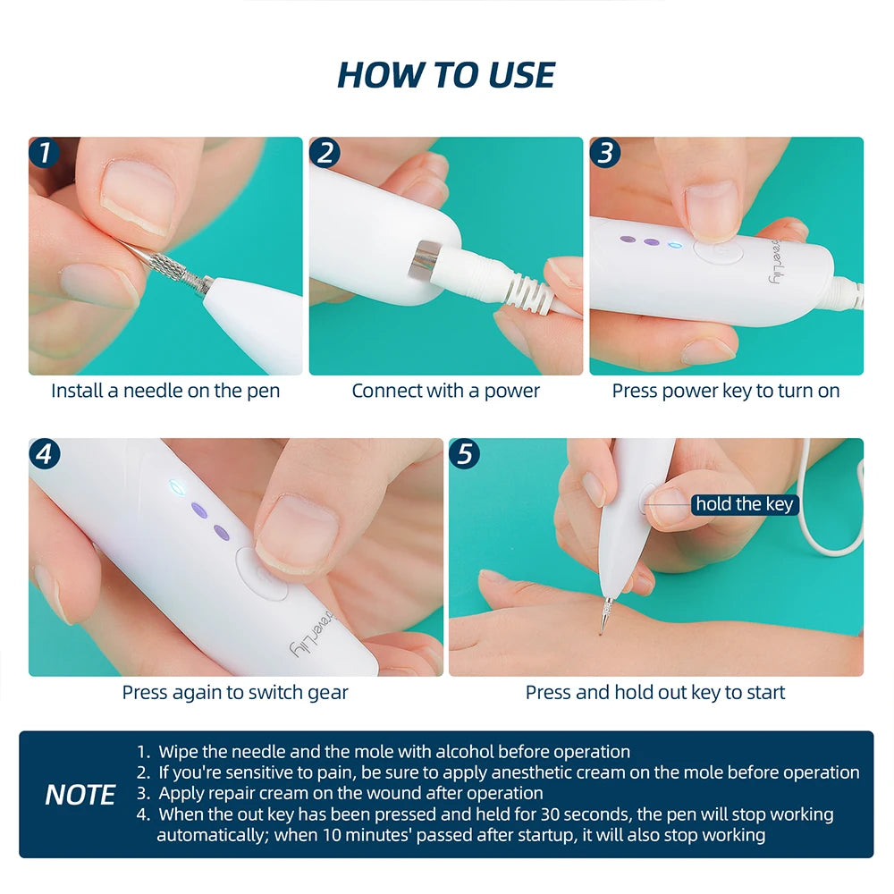 Revolutionaire Foreverlily USB Mini Laser Pen: Bereik Perfecte Huid door moeiteloos Donkere Vlekken, Molletjes, Huidtags, Wratten, Vlekken en Tatoeages te Verwijderen met Onze Geavanceerde Plasma Pen!