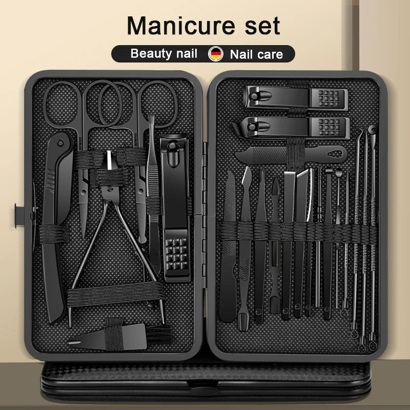 Deluxe Manicure & Pedicure Gereedschapsset - Roestvrijstalen Nagelknippers, Oorlepel & Schaar - 8 tot 24 Stukken voor Ultieme Schoonheidsverzorging Thuis