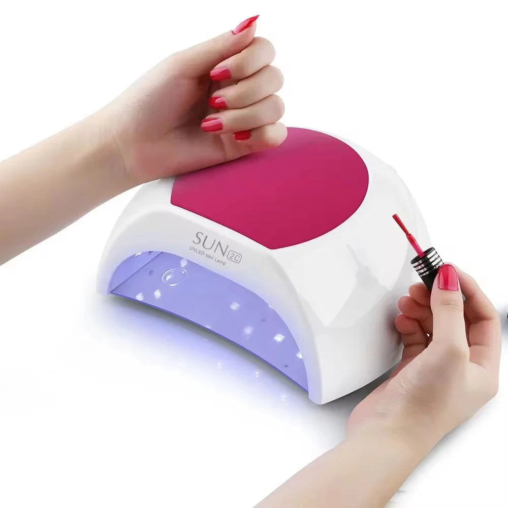 LULAA 48W UV Nagellamp - SUN2C Professionele Gel Nag Droger met Infraroodsensor en Luxe Roze Siliconen Pad voor Salonkwaardige Resultaten