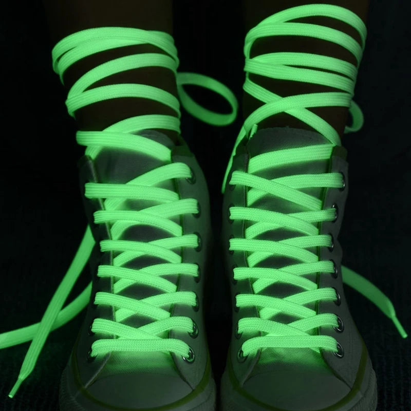 Levende Luminieuze Platte Veters - 6 Kleurkeuzes voor Elke Gelegenheid, Perfect voor Alle Schoenen! Ideaal voor Feesten, Nachtlopen en Unisex Stijl - 1 Paar