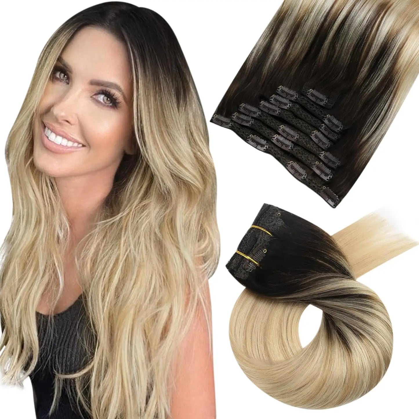 Transformeer je look met Moresoo Premium Clip-In Haarextensions - 100% Natuurlijke Remy Haar, Rechte Stijl, Verkrijgbaar in 5 en 7 Delige Sets!