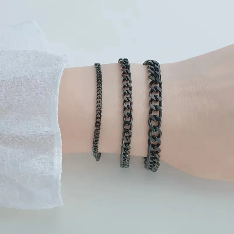 Stijlvolle RVS Curb Cubaanse Schakelarmbanden voor Stellen - Unisex Polssieraad Cadeau voor Hem en Haar