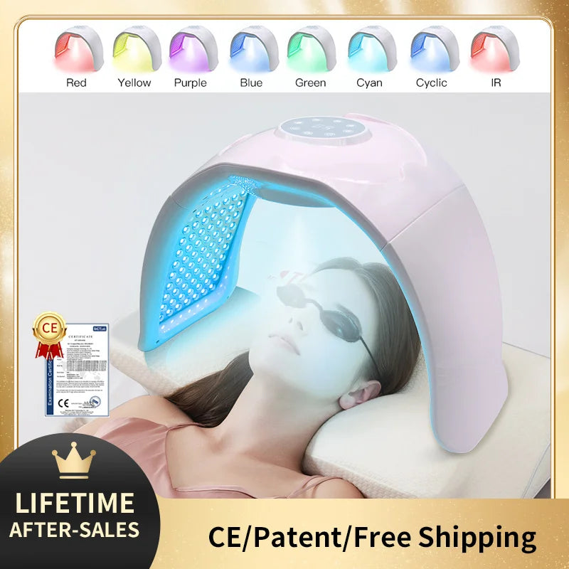 Revitaliseer je huid met de 8-kleurige LED koude nano spray fototherapie gezichtsmaske - Geniet van rode lichttherapie en hydraterende stoom voor een spa-achtige ervaring!
