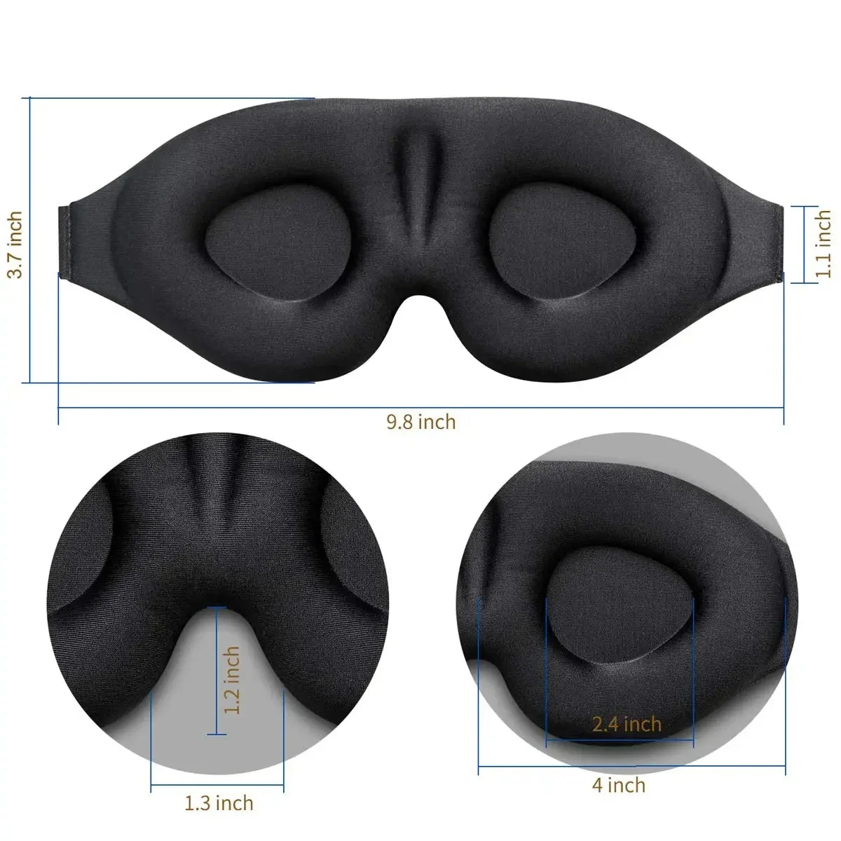 3D Gecontourde Slaap Oogmasker - Ultieme Lichtblokkerende Ontspanning voor Mannen en Vrouwen