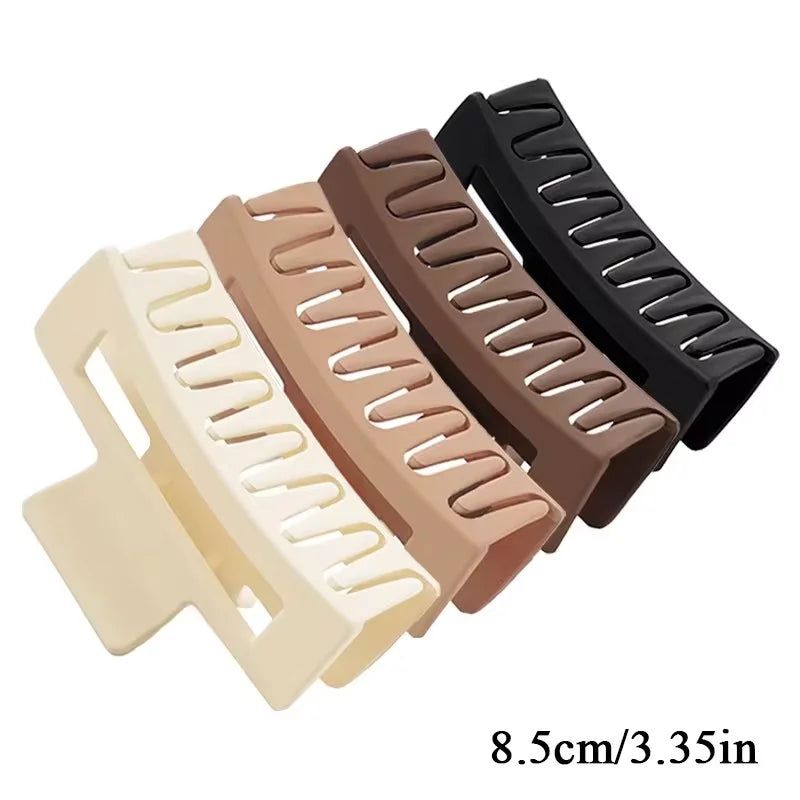 Set van 4 Chic Effen Kleur Holle Haarklemmen in de Vorm van Een Haai - Perfect voor Moeiteloze Hairstijlen!