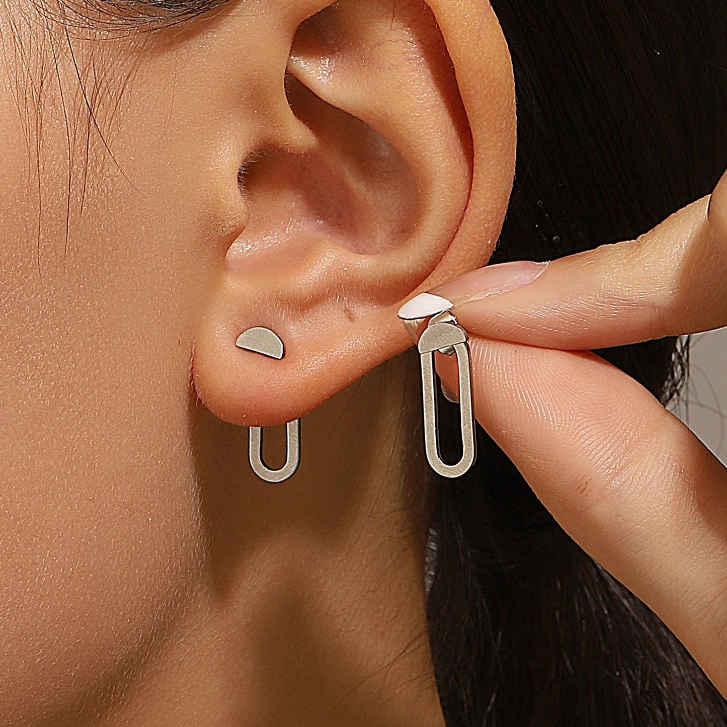 Chic Retro Minimalistische Geometrische Vierkante Afneembare Driehoek Stud Oorbellen - Perfecte Mode Accessoires voor Vrouwen & Ideale Feestcadeaus!
