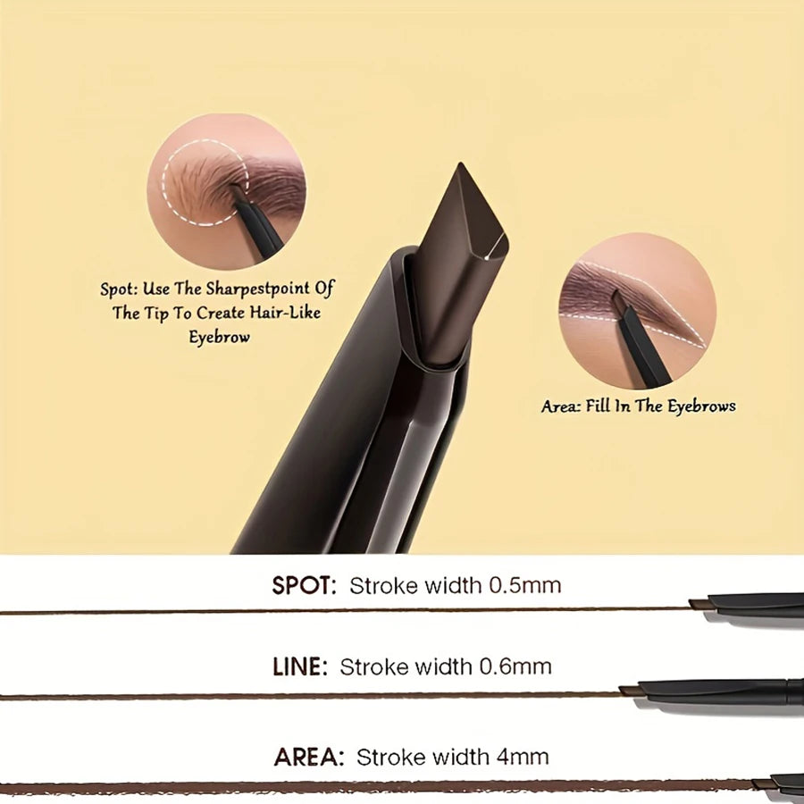 Vlekbestendige Waterdichte Matte Oogbrowpen - Dubbelzijdige Langdurige Bruine Tint met Precisiekwast voor Perfecte Wenkbrauwen!