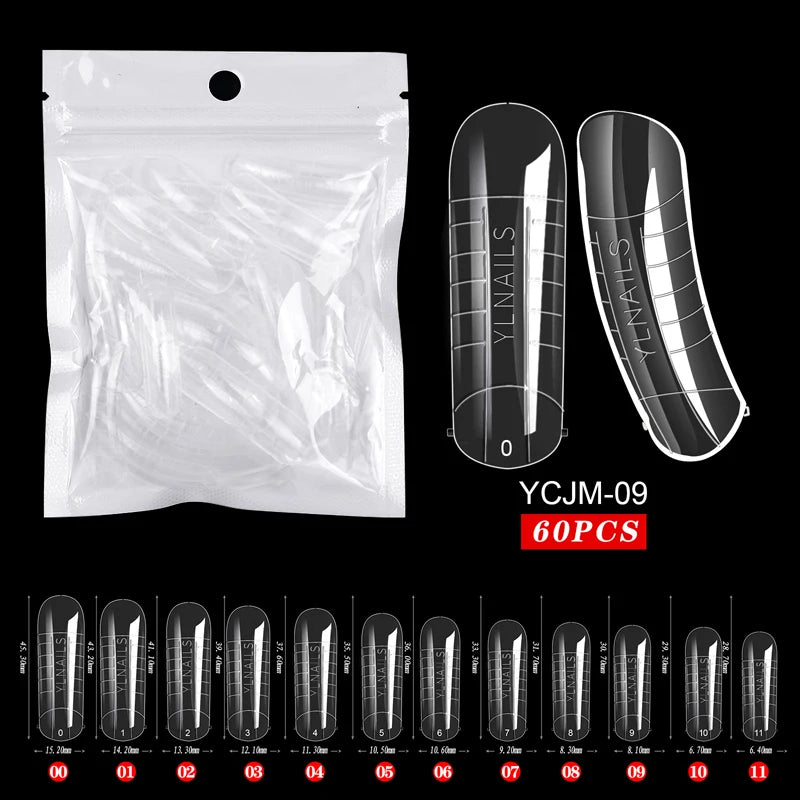 60 stuks Nagelverlengingsvormen voor Snelle UV Gel Polish Toepassing - Perfect voor Acrylnagels en Valse Nagelkunst met Dual System Manicure Accessoires!