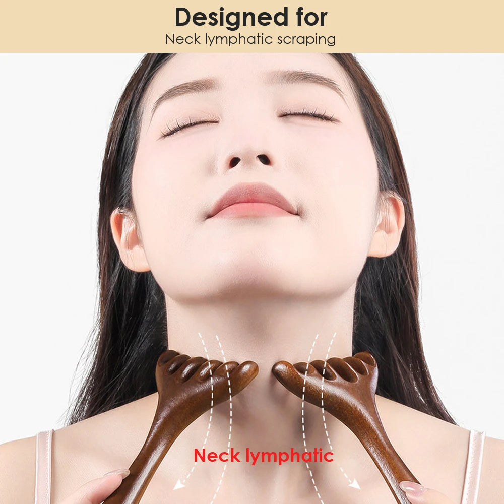 Revitalizeer Je Zintuigen met de Zesklauw Meridian Massagekam – Natuurlijke Houten Kam met Brede Tand voor Spa-achtige Ontspanning en Verbeterde Bloedcirculatie!