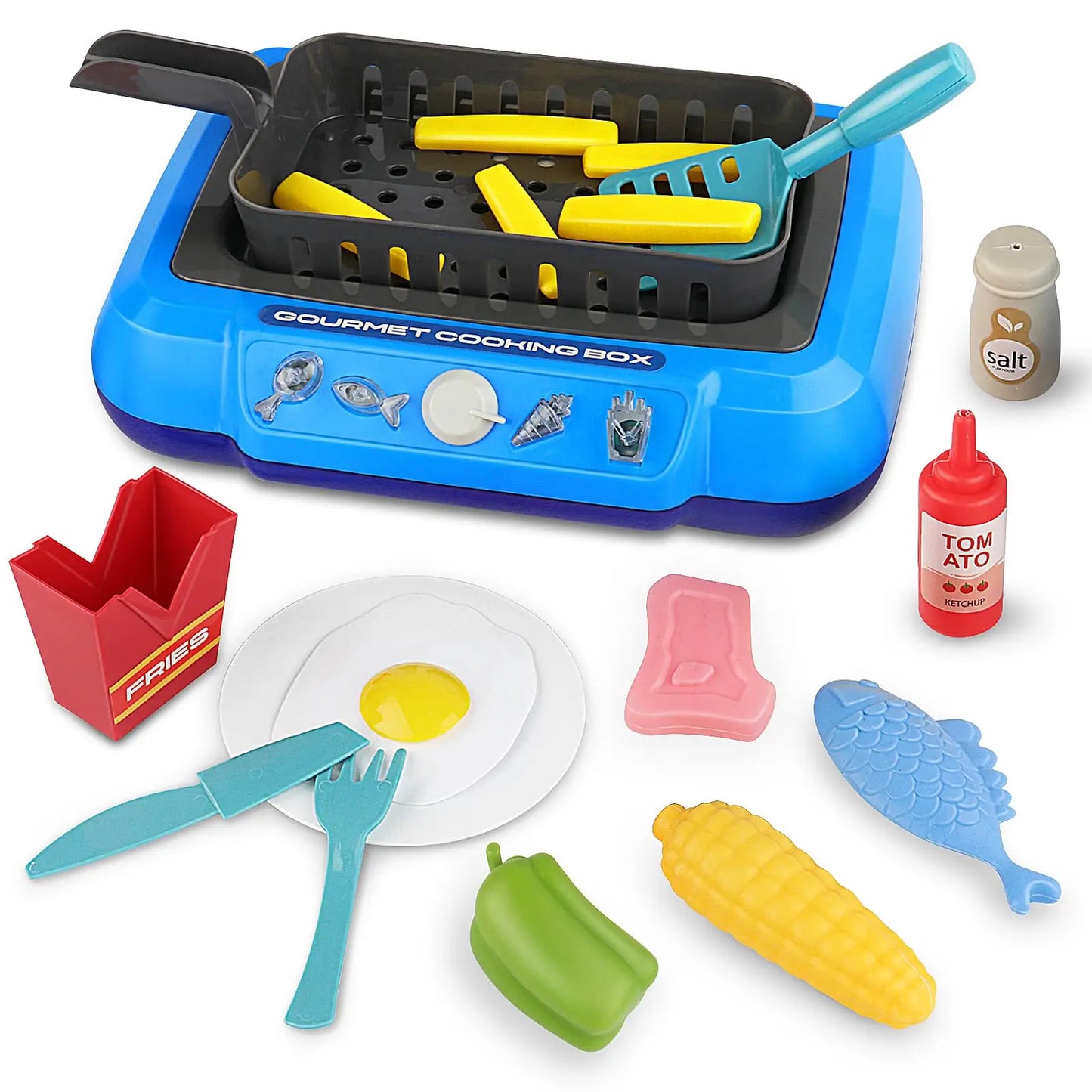 Spannende Kleurveranderende Gourmet Kookset - 20PCS Keukenaccessoires met Lichten voor Leuk Doe- alsof Spel, Perfect Cadeau voor Kinderen!