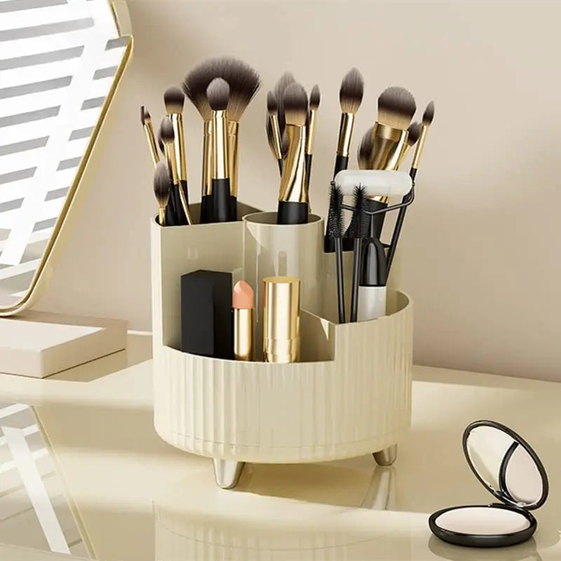 Ultieme 360° Draaibare Make-up Organizer - Ruimtelijke Borstelhouder Perfect voor Vanity Decor, Badkamer Bladen en Bureau Opslag!