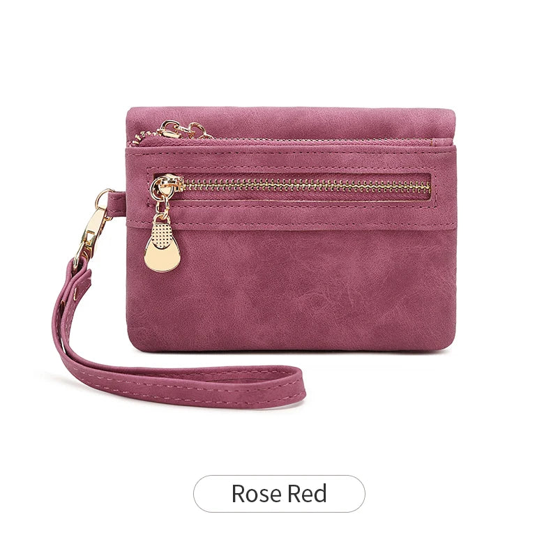 Chic Retro Vouw Zipper Portemonnee – Premium PU Leer Multifunctionele Vrouwenaccessoire met ID Kaartvenster & Handige Polsband