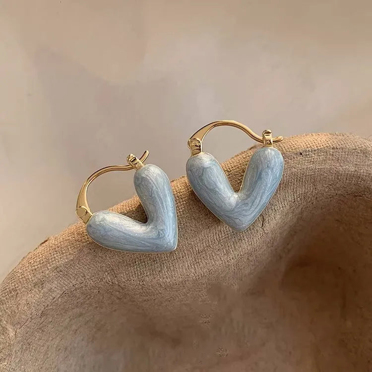 2023 Mode Hartvormige Stud Oorbellen voor Dames - Koreaans Geïnspireerde Elegante Lichtgewicht Luxe Liefdesdruppels - Chique Sieraad Cadeau voor Meisjes