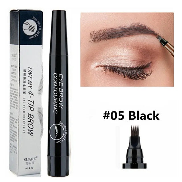 Levende 5-Kleur Microblading Oogpotlood - Waterdichte en Langdurige Vloeibare Oogpotlood met Precisie 4-Punt Tip